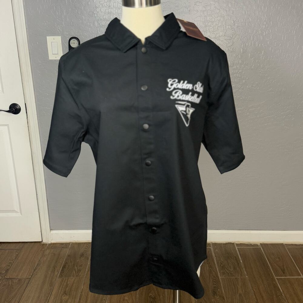 NWT Mitchell Ness Golden State Warriors Hardwood Classics Camp Shirt